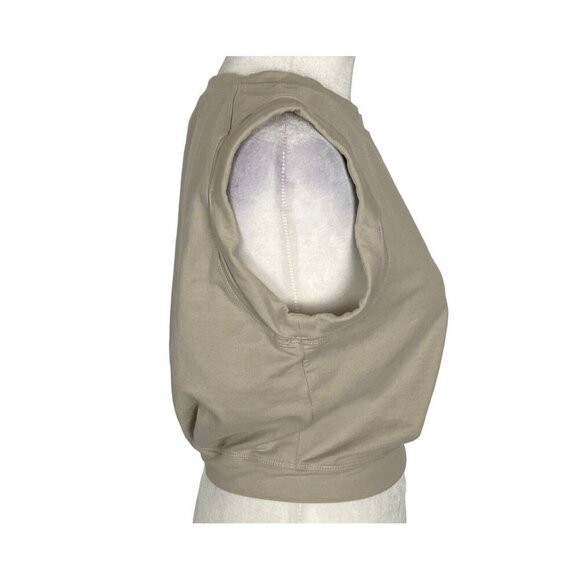 ARRIVE GUIDE Women Top Size S Beige Cropped Sleeveless Athletic Crew Neck 32-6 - Picture 4 of 7